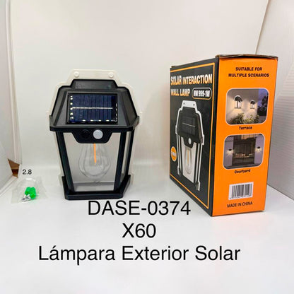 LAMPARA EXTERIOR SOLAR CON PANEL LED - DASE -0374 X60