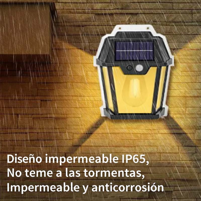 LAMPARA EXTERIOR SOLAR CON PANEL LED - DASE -0374 X60