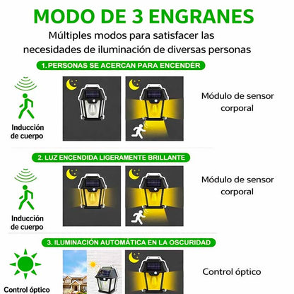 LAMPARA EXTERIOR SOLAR CON PANEL LED - DASE -0374 X60