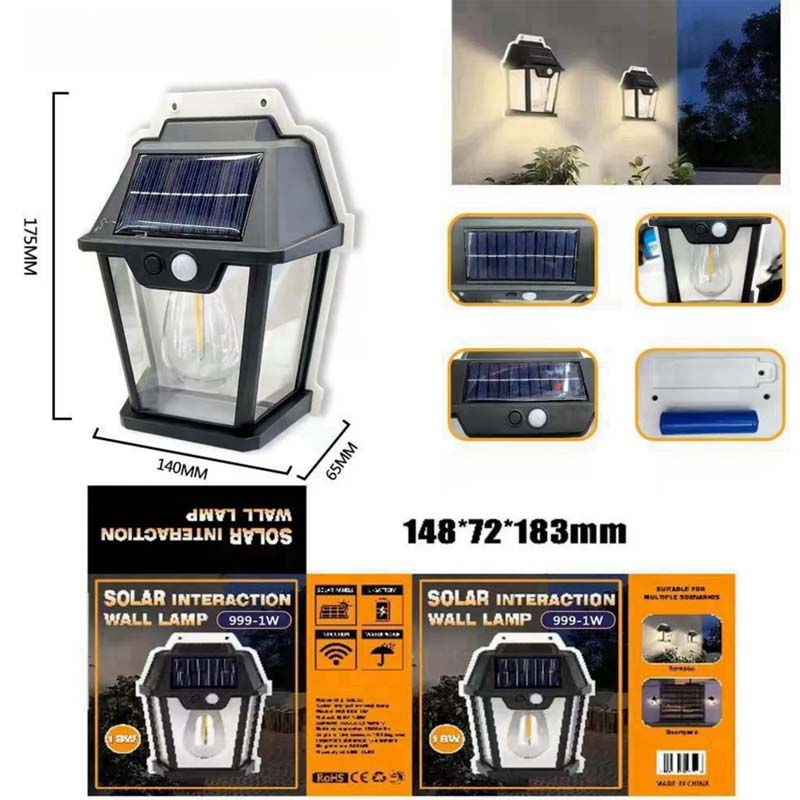 LAMPARA EXTERIOR SOLAR CON PANEL LED - DASE -0374 X60