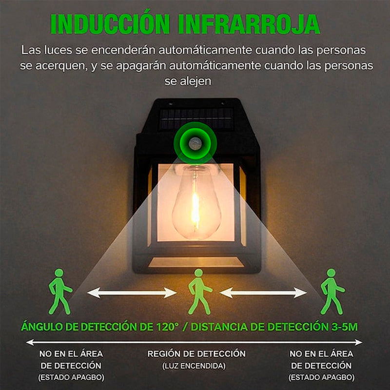 LAMPARA EXTERIOR SOLAR CON PANEL LED - DASE -0374 X60
