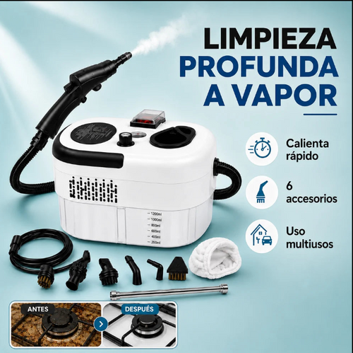 Hidrolavadora de Vapor Portátil | Limpieza Potente en Cada Rincón ✨