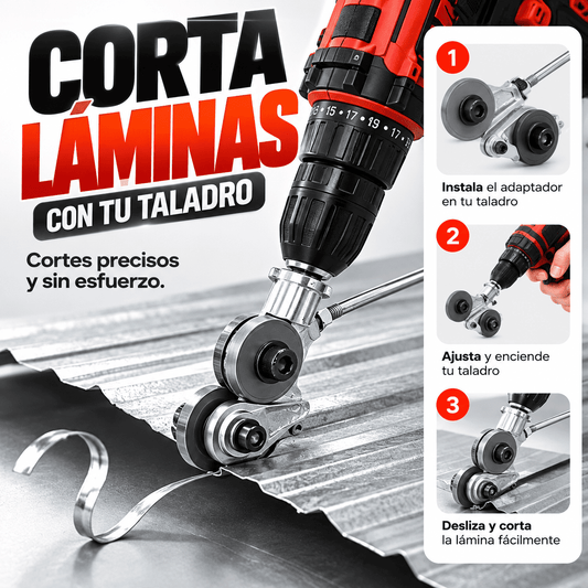 CortaLáminas Pro™ - Convierte tu taladro en un cortador de láminas preciso y fácil de usar.