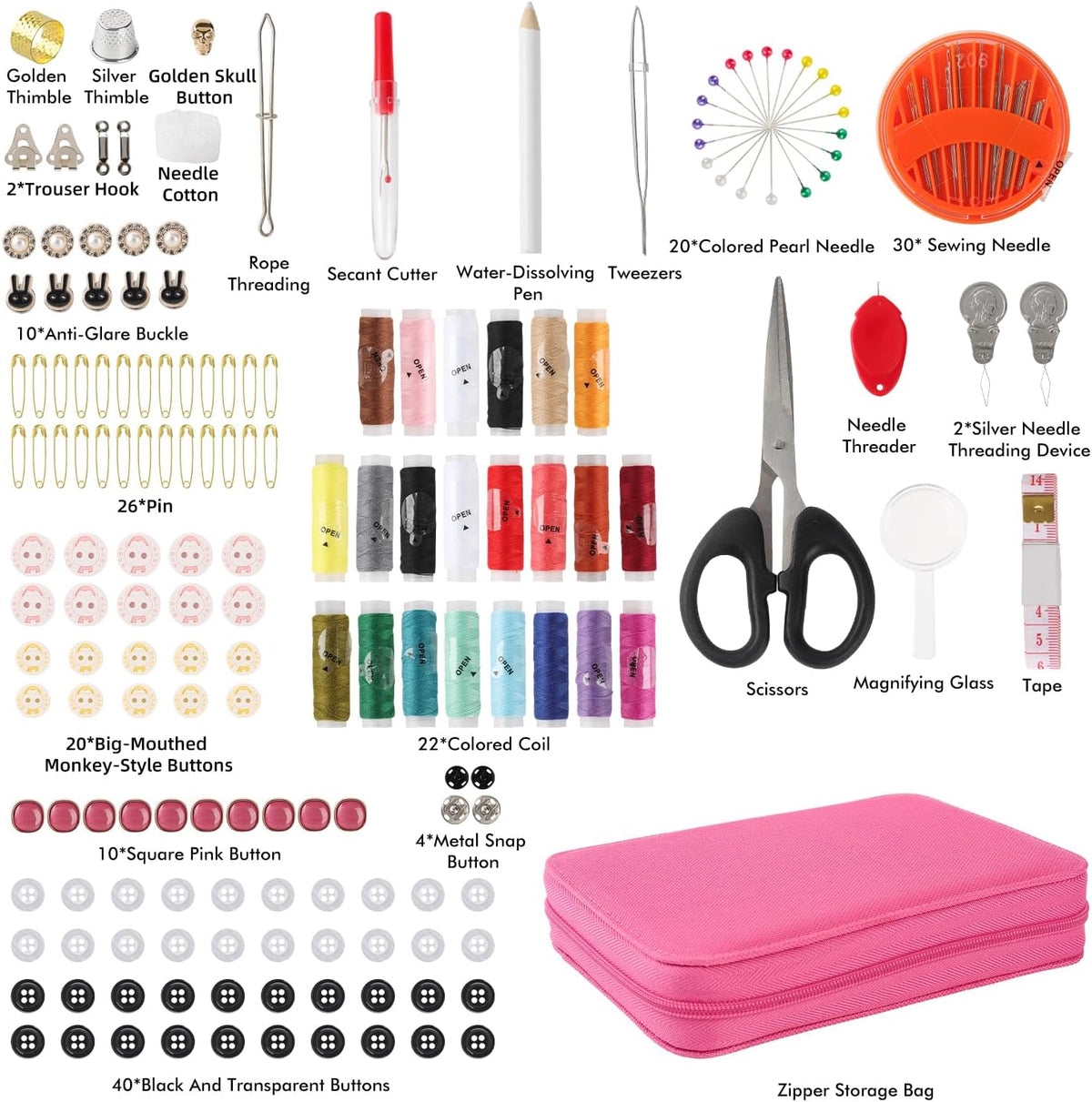 Kit de Costura 88 Piezas | Todo lo que Necesitas para Coser en un Solo Kit