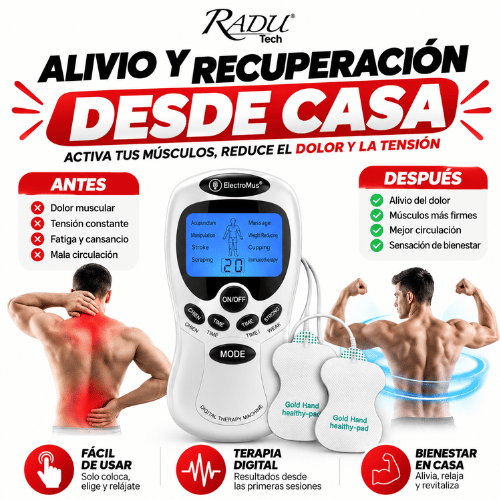 ElectroMus | Electro estimulador, terapia y recuperación muscular Digital