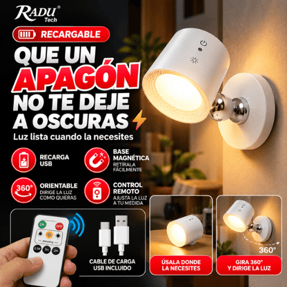 Lámpara LED Recargable 360° | Ten luz incluso cuando falla la electricidad ⚡