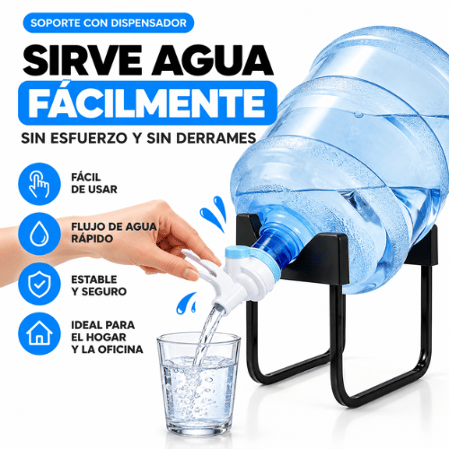 Soporte Dispensador de Agua | Olvídate de Levantar Pesados Botellones