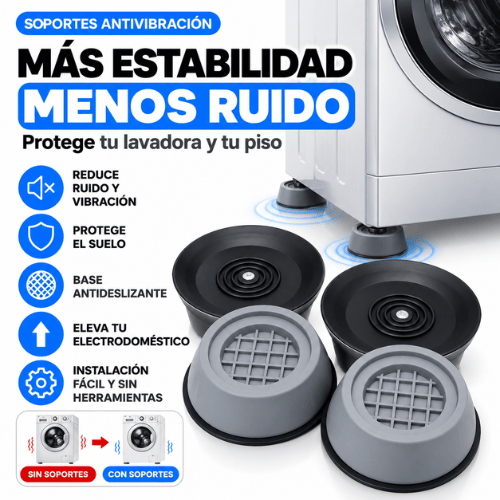 Soportes Antivibración | Evita que tu Lavadora se Desplace al Centrifugar