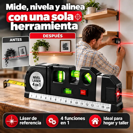 Nivel Láser 4 en 1 | Que todo quede derecho desde el primer intento 🔴📐
