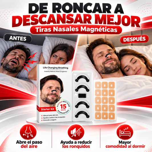 Tiras Nasales Magnéticas: ¡Respira mejor y reduce los ronquidos! 😴